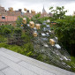 A bird feeder structure that doubles as sculptural artwork. (Reena Rose Sibayan/The Jersey Journal)