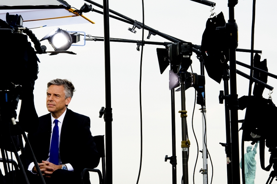 Jon Huntsman sits down for an exclusive interview with Fox 5 News after making his presidential bid announcement. (Reena Rose Sibayan/The Jersey Journal)