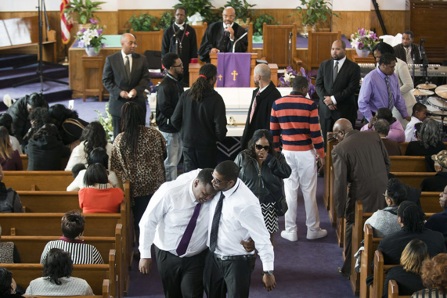 Viewing and funeral service for Alnisha L. Jones, 36, at Porter Memorial Church of God in Christ in Jersey City on Tuesday, March 24, 2015. Jones was stabbed to death on March 16 inside her Long Street home. Her husband,Thomas McManus, has been charged with her murder. Reena Rose Sibayan | The Jersey Journal