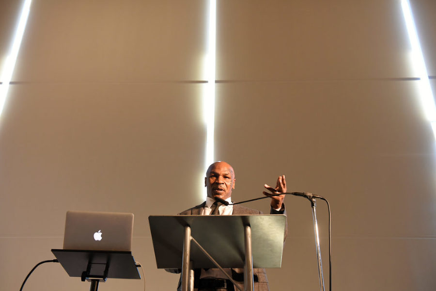 Former heavyweight boxing champion Mike Tyson speaks during the 2nd Annual Prisoner Reentry Conference at St. Peter