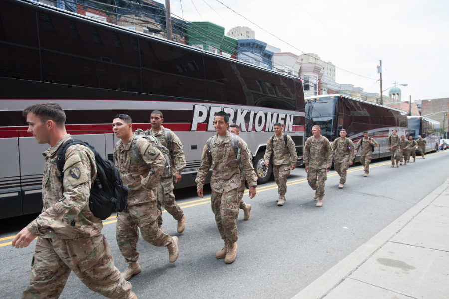 Families and dignitaries welcome home 160 soldiers of the New Jersey Army National Guard