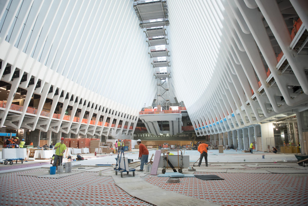 Inside the oculus or main concourse of the World Trade Center Transportation Hub in New York City which is still under construction, Wednesday, Sept. 23, 2015. Reena Rose Sibayan | The Jersey Journal