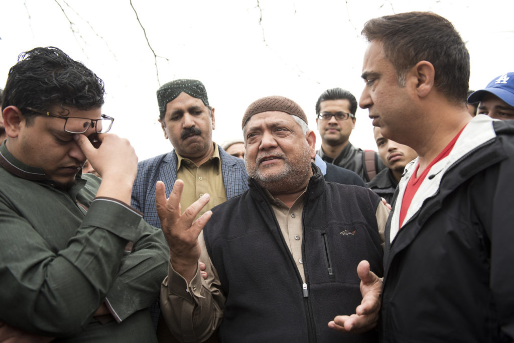 Relatives of Wajhat Yaqoob express their dismay at what they perceive to be a lack of effort on the part of authorities in the search for his body. Yaqoo is presumed drowned after going swimming with friends in West Milford and never surfacing. From left to right are Yaqoob's brother Ayaz, father Mohammad and Ali Akhtar. Reena Rose Sibayan | The Jersey Journal